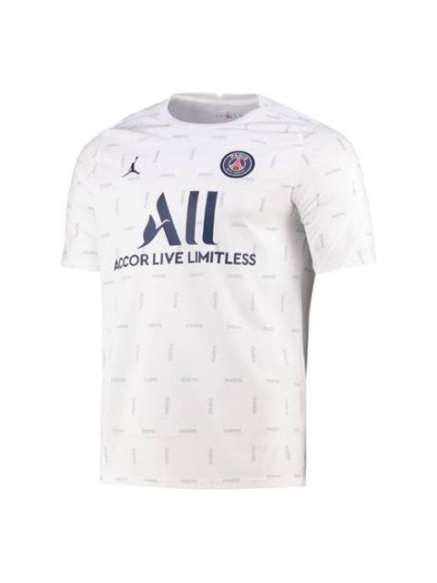 Jordan Air Jordan Paris Saint-Germain Pre-Match Dri-fit Soccer/Football Full Print Round Neck Pullover Shor