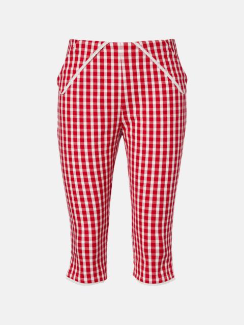POSSE Ebony gingham lace-trimmed cotton-blend capri pants