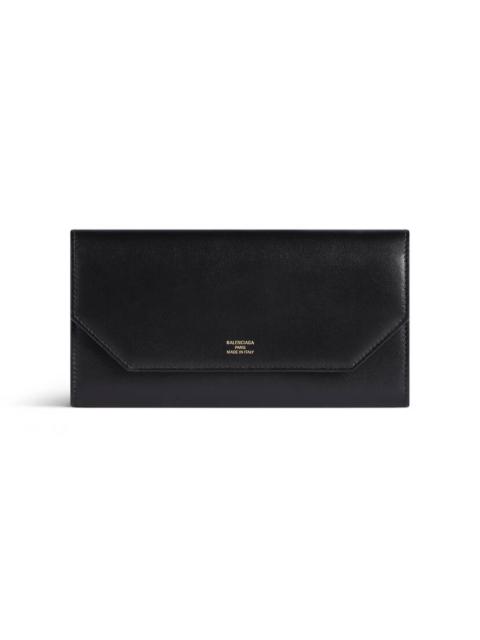 Women's Envelope Long Wallet With Card Holder in Black