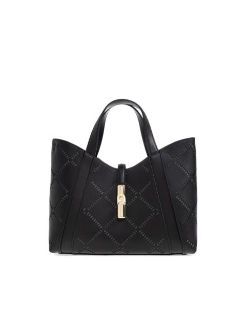 FURLA Goccia laser-cut top handle small tote bag