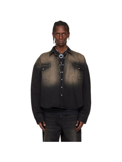 Black Cowboy Denim Shirt