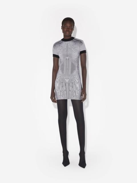 Jean Paul Gaultier THE SHORT MORPHING PINSTRIPES JACQUARD DRESS