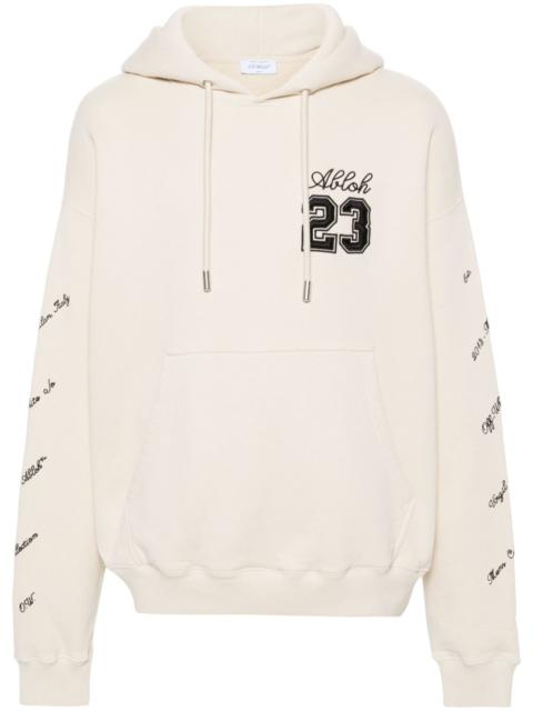 Off-White embroidered-logo cotton hoodie
