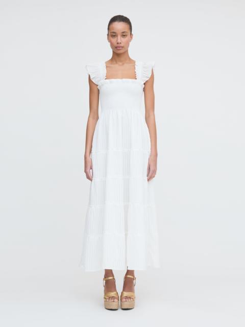 Hill House Home The Ellie Maxi Nap Dress - White Tonal Seersucker