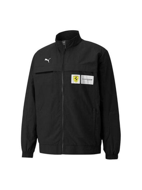 PUMA PUMA Ferrari Racing Series Logo Sports Stand Collar Jacket Black 531644-01
