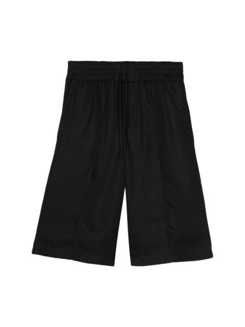 pressed-crease twill shorts