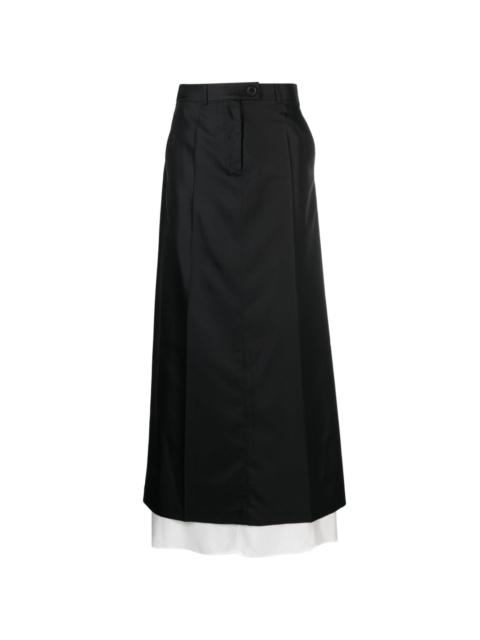 PETER DO double-layer A-line maxi skirt
