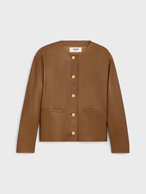 CELINE jacket with pure collar in soft lambskin