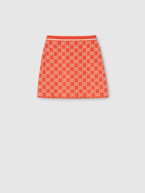 GUCCI GG fine cotton jacquard skirt