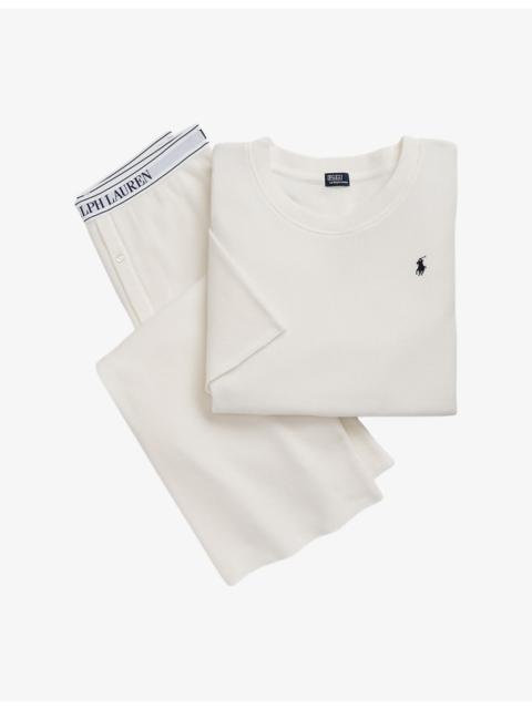 Polo Ralph Lauren Logo-Embroidered Waffle-Knit Cotton-Blend Pyjama Set
