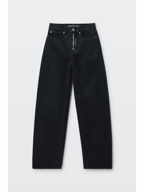 Alexander Wang crystal hotfix float logo fly mid-rise relaxed jean