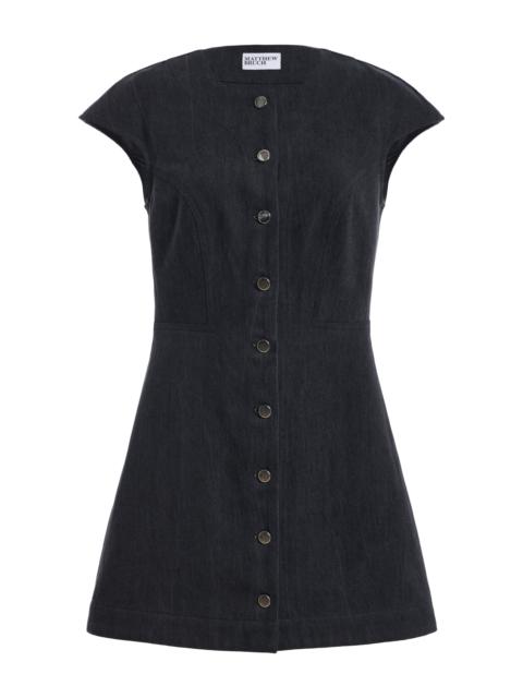 MATTHEW BRUCH Cap Sleeve Denim Mini Dress
