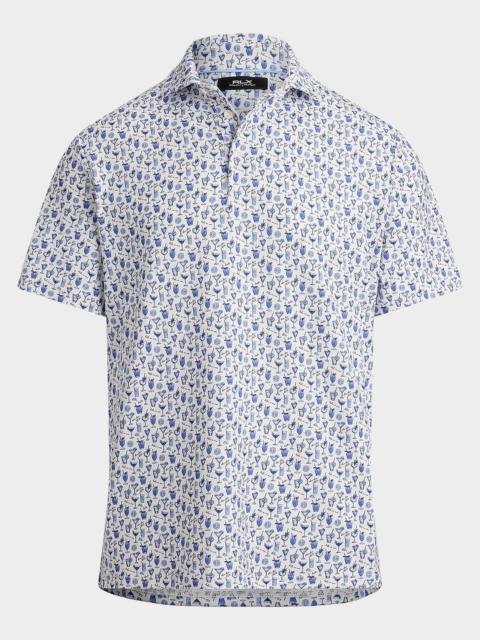 Polo Ralph Lauren Men's Printed Lightweight Airflow Knit Polo Shirt