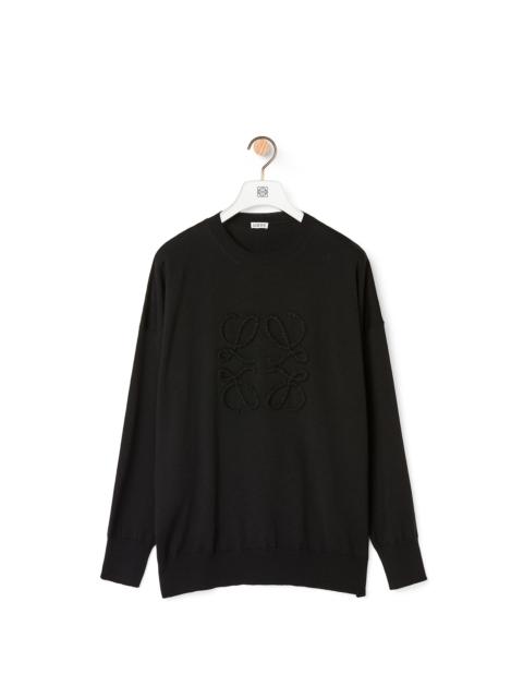 Anagram stitch sweater in wool and cashmere