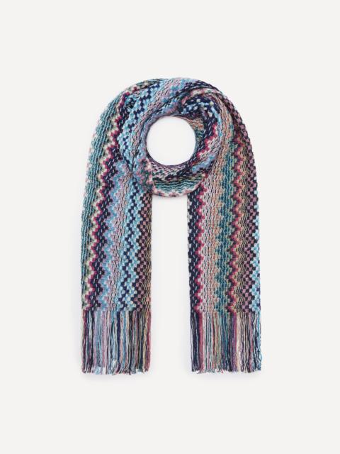Missoni Fringed Zig-Zag Intarsia-Knit Scarf