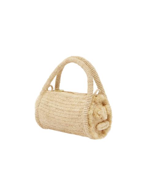 ALÉMAIS Sunlit Raffia Mini Barrel Bag