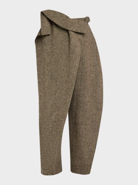 JW Anderson Structured Fold Over Wide-Leg Trousers