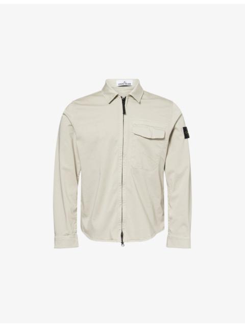 Stone Island Zip-Up Long-Sleeves Stretch-Cotton Overshirt
