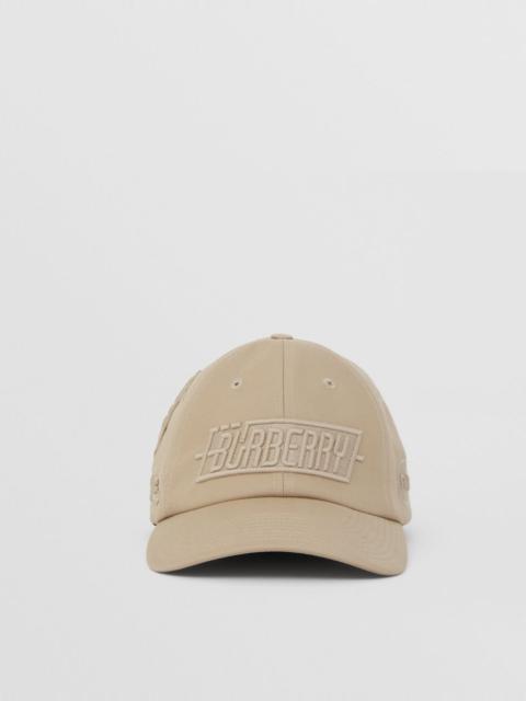 Badge Appliqué Cotton Gabardine Baseball Cap