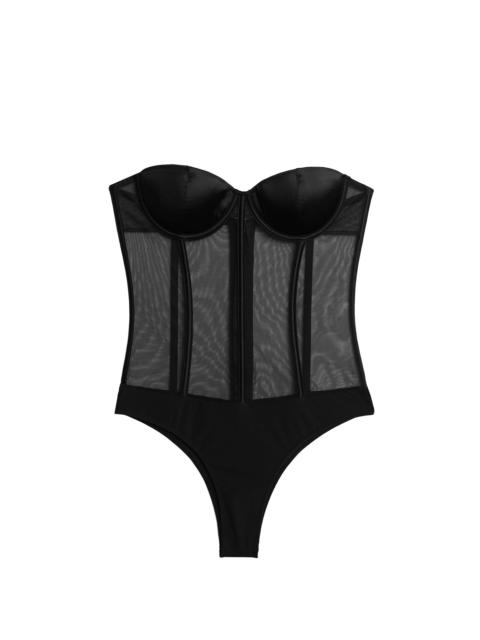 Fleur du Mal Silk & Mesh Bodysuit
