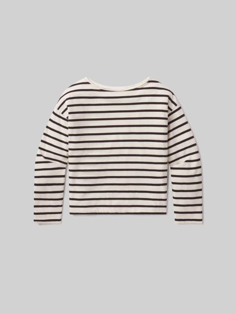 Citizens of Humanity Boat Neck Long Sleeve In Chocolate Stripe