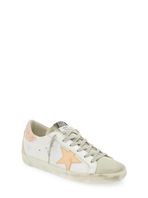 Super-Star Low Top Sneaker in White/Peach