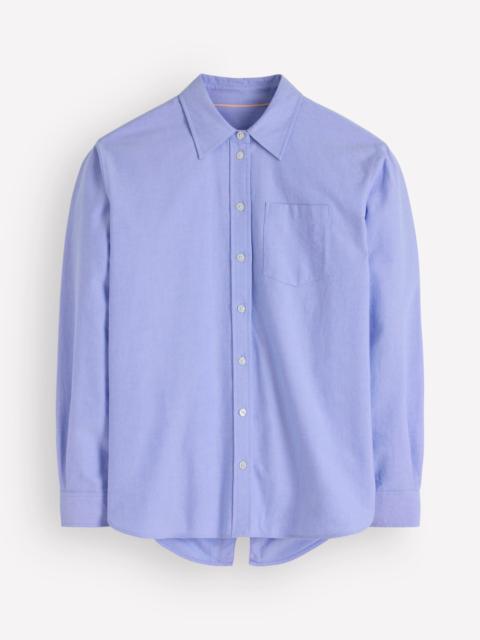 BODEN Sienna Relaxed Cotton Shirt-Blue Oxford, Trim Back