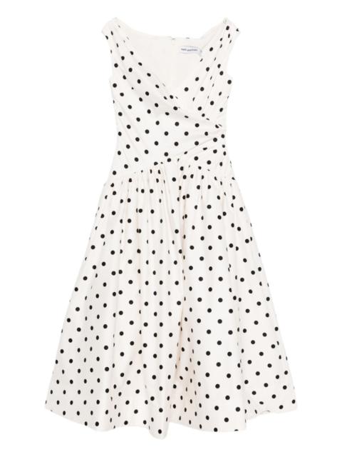 polka-dot wrap midi dress