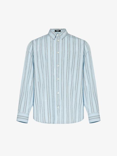 Striped chest-pocket cotton shirt