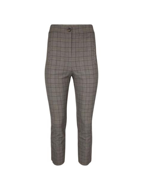 VERONICA BEARD Arte check-pattern tapered trousers
