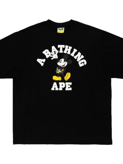 A BATHING APE® Disney Mickey Mouse College Relaxed Fit Tee "Black / Camo" BDMMCSSTSB