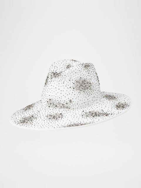 MAISON MICHEL Neva Snowflake Embellished Fedora