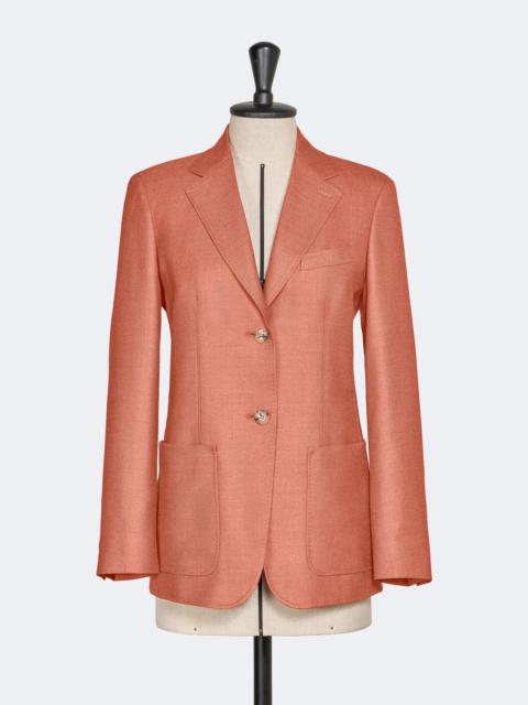Max Mara PESCHE Single-breasted wool and silk canvas blazer - CORAL