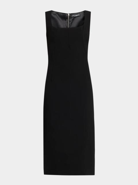 Dolce & Gabbana Sleeveless Slim Wool Crepe Mini Dress