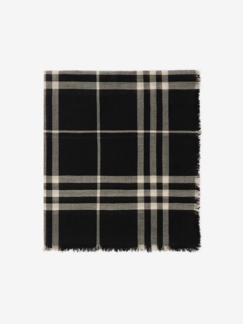 Burberry Wide Check Wool Scarf