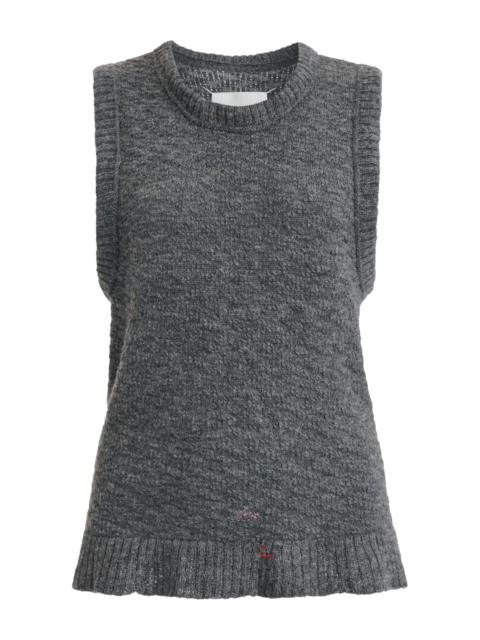 Maison Margiela Knit Wool-Linen Sweater Vest grey