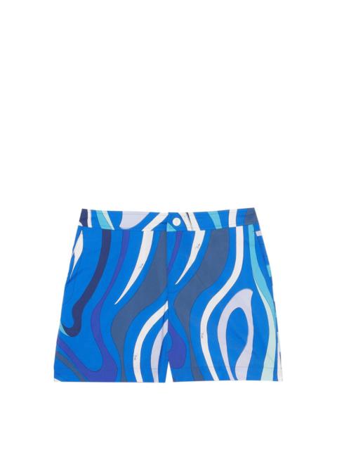 Marmo-print swim shorts