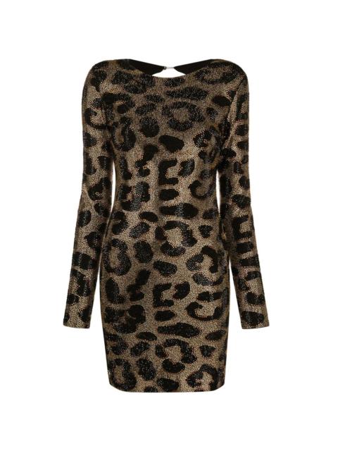 PHILIPP PLEIN leopard-print studded dress