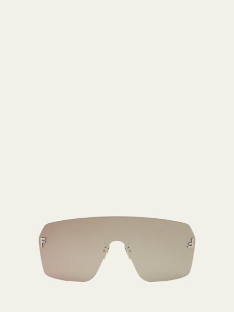 Embellished Rimless Shield Sunglasses