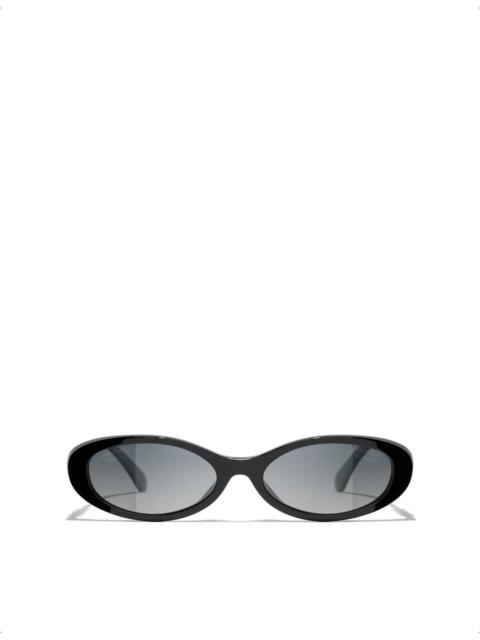 CHANEL CH5565 Oval-Frame Acetate Sunglasses