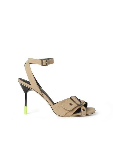 MSGM Sandal with "Iconic MSGM" heel with buckle and eyelets