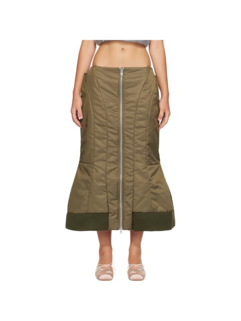 Simone Rocha Khaki Padded Sculpt Bomber Skirt