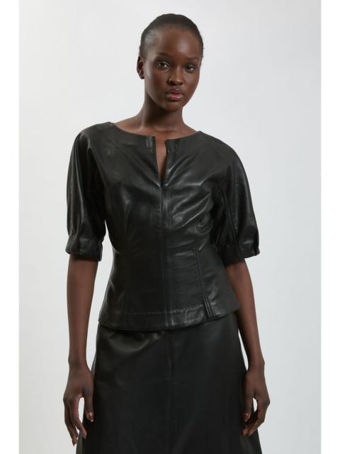 KAREN MILLEN Faux Leather Top