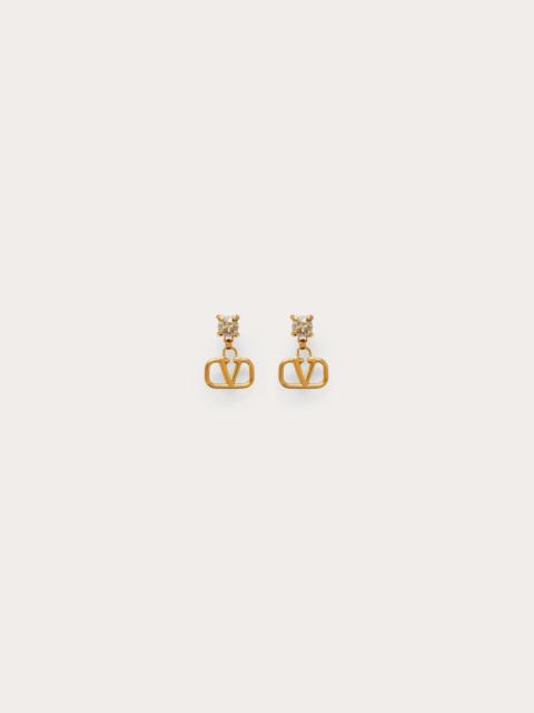 VLOGO SIGNATURE EARRINGS IN METAL AND SWAROVSKI® CRYSTALS