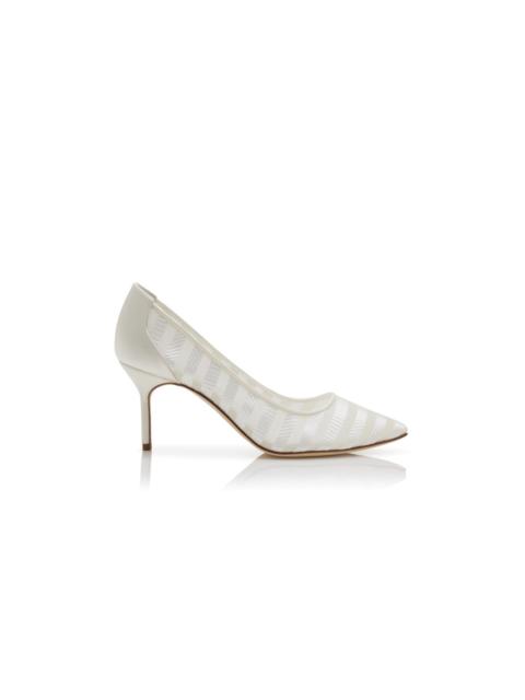 Manolo Blahnik Cream Organza Pumps