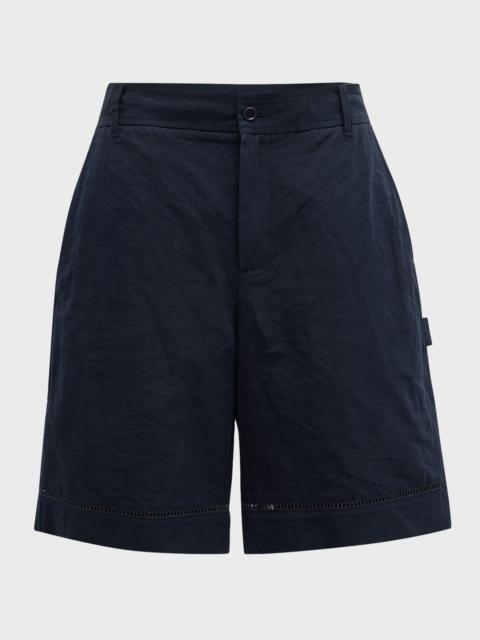 SIMKHAI Men's Dean Linen Cotton Shorts
