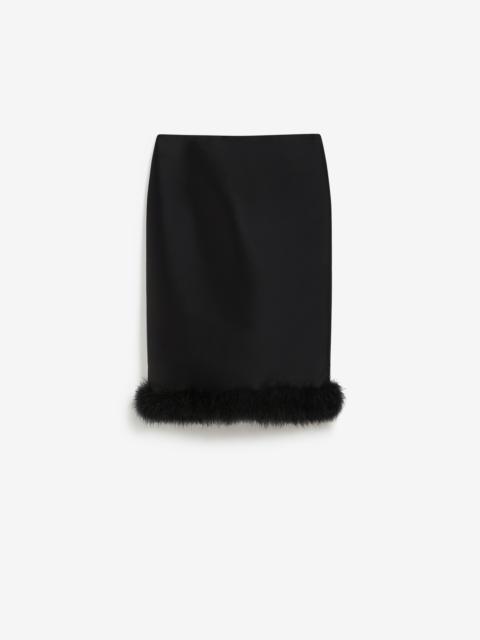 Max Mara BACO Knee-length skirt with downy feather hem