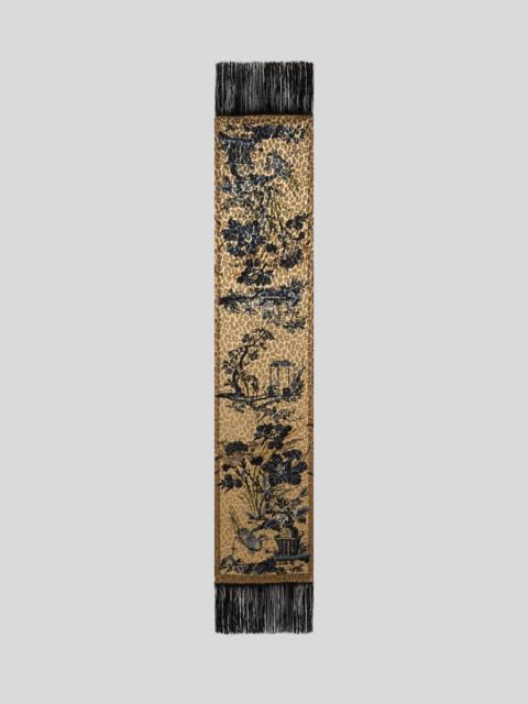 Etro SILK-BLEND VELVET SCARF WITH LEOPARD MOTIF