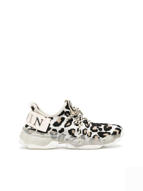 animal print knit trainers