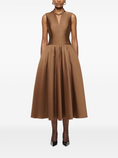 ROLAND MOURET taffeta-texture midi dress